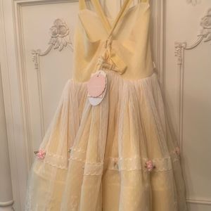 Dollcake Yellow Golly Gosh Dress size 7 NWT